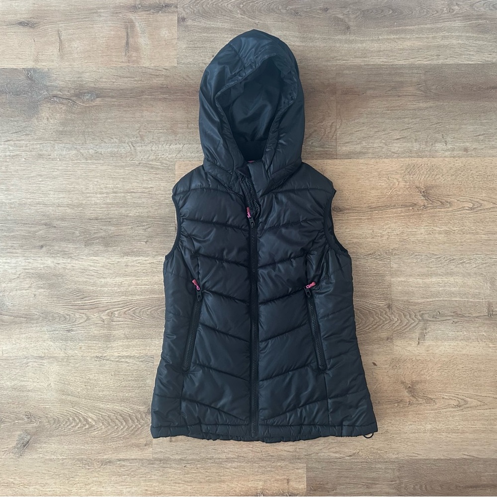 Black Hooded Puffer Vest